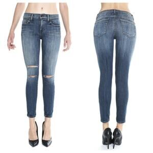 SIWY Women's Lauren Skinny Mid Rise Slim Crop Jean Reckless Wash Size 29